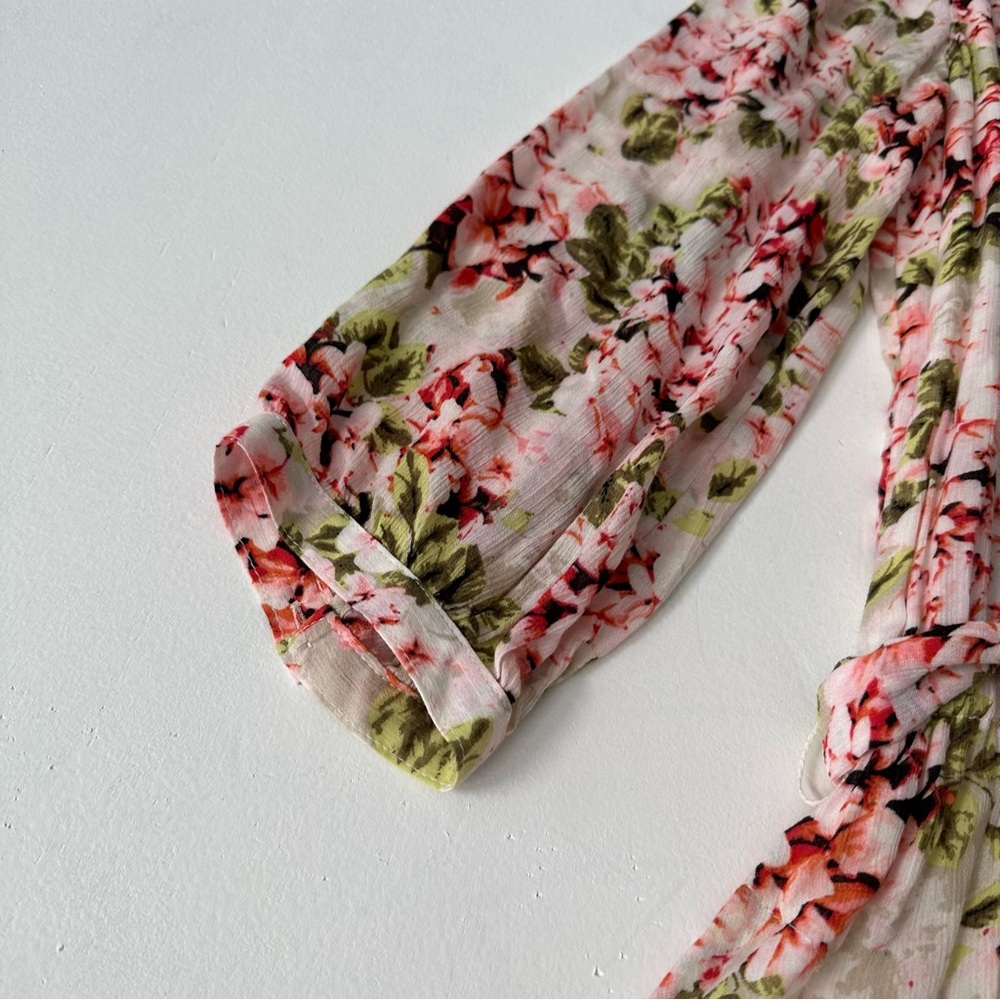J Jill Pebble Hydrangea Garden Dip Hem Midi Dress - Picture 4 of 13